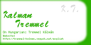 kalman tremmel business card